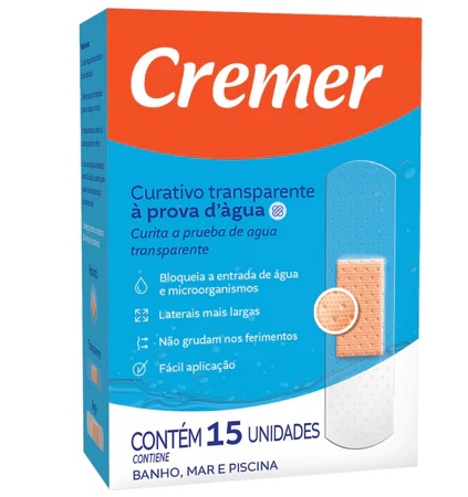Curativo À Prova D`agua Transparente Cremer - 15 Unidades
