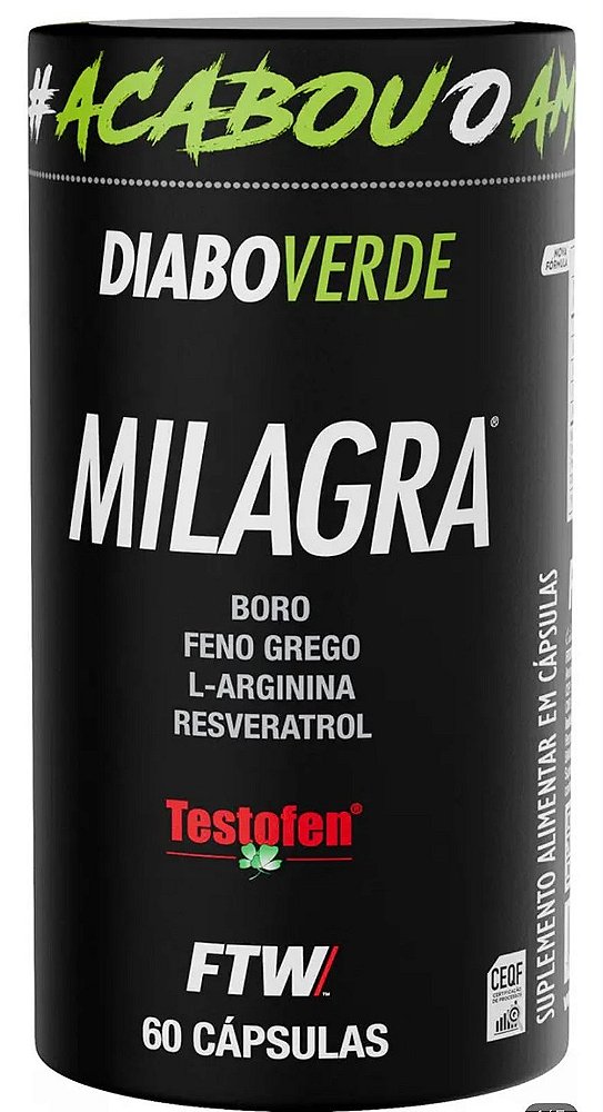 milagra pote 60 caps FTW - Diabo verde sem sabor