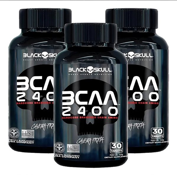 BCAA 2400 Caveira Preta 30 caps - Black Skull
