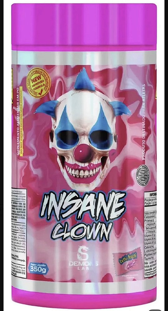 Pre Treino Insane Clown 350g - Demons Lab - Tutti Frutii