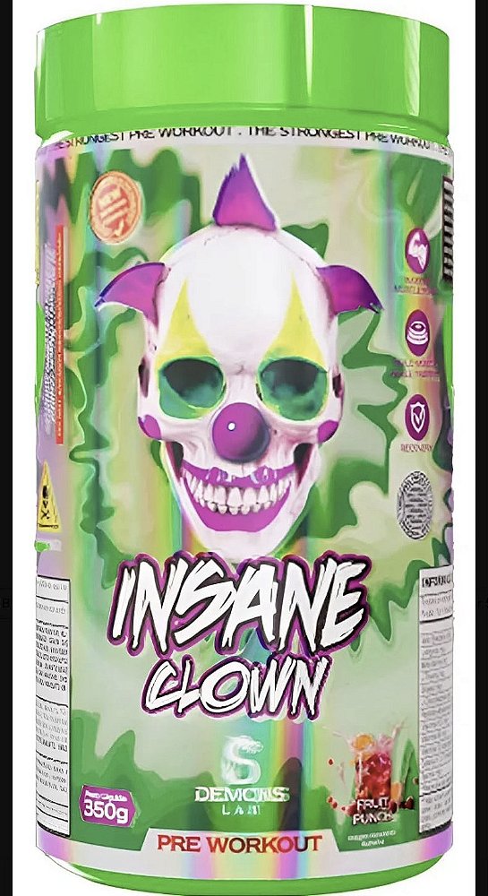 Pre Treino Insane Clown 350g - Demons Lab - Sabor Fruit Punch