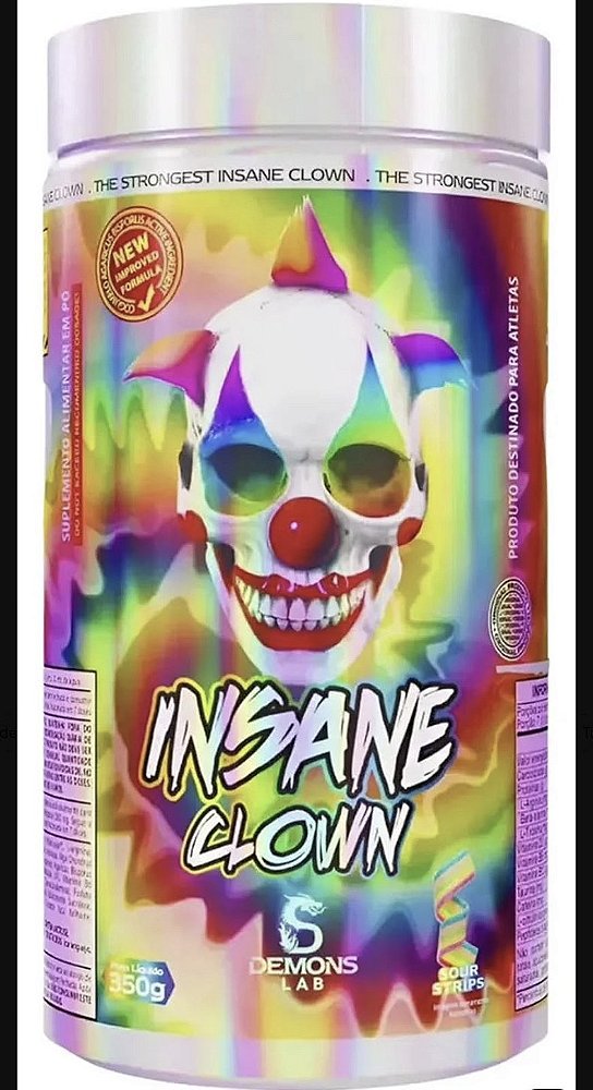 Pre Treino Insane Clown 350g - Demons Lab - sabor - Sour Strips (bala de goma)