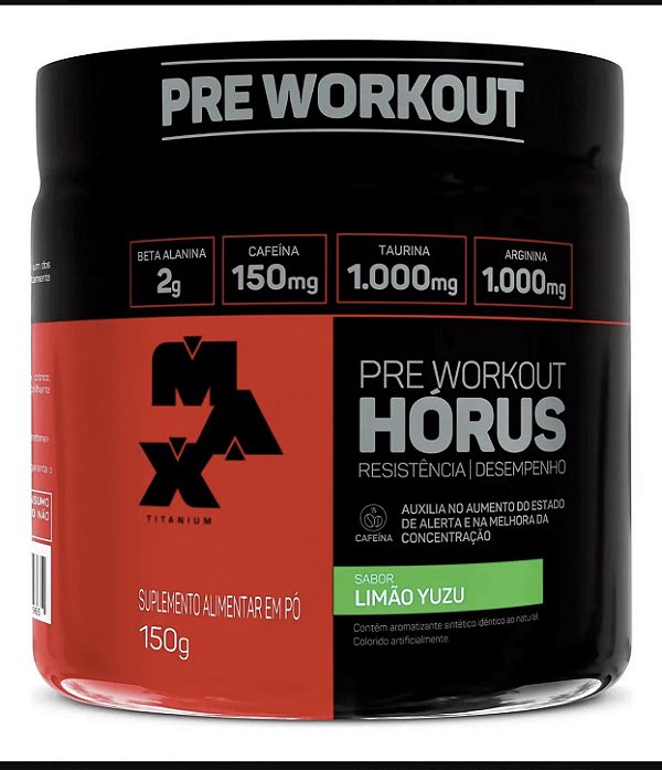 Pre Treino Horus 150g Max Titanium - consulte Sabores