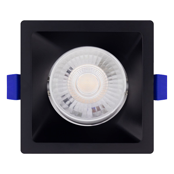 Spot Led de Embutir Recuado Quadrado Preto Blumenau 6W 3000K