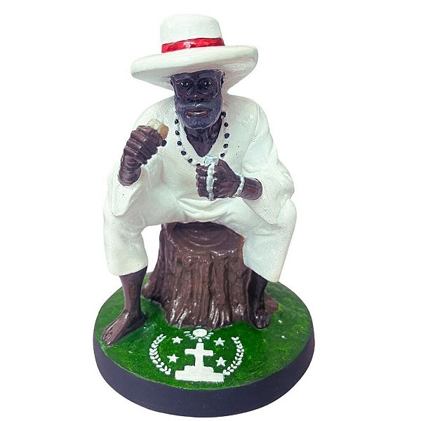 Imagem de Gesso Realista Premium - Preto Velho Sentado 21cm