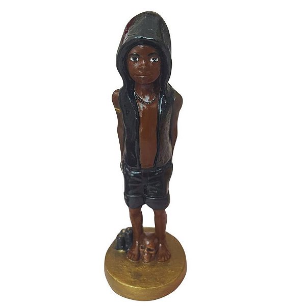 Imagem de Gesso Realista Premium - Exu Mirim Preto- 22cm