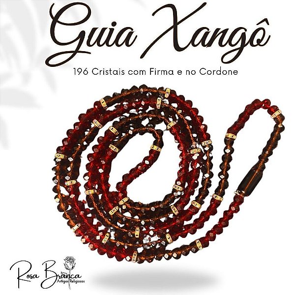 Guia Fio de Contas de Xango com 65 cm de Crista l com Firma e 196 Cristais Umbanda e Candomblé