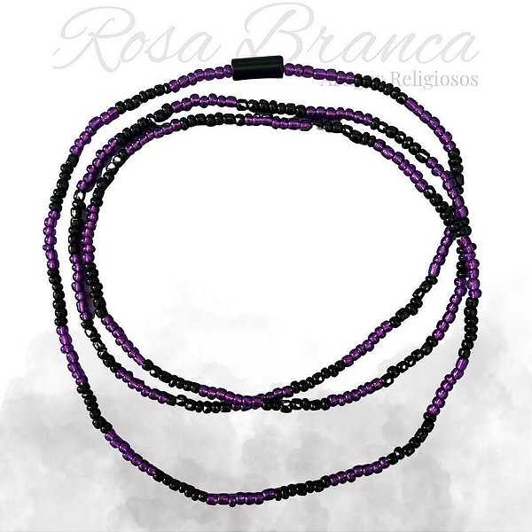 Guia de Miçangas - Roxo e Preto Com Firma