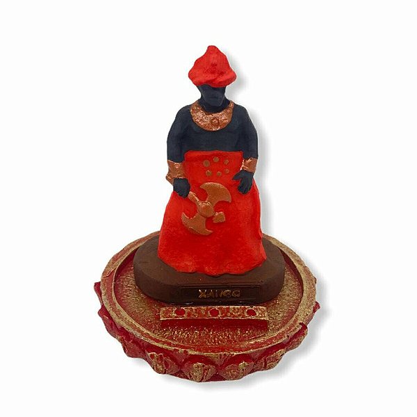 Incensário Xangô Vermelho 12 cm 3 Varetas em Resina