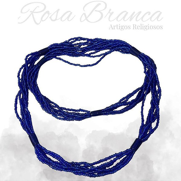 Brajá 7 Fios Azul Escuro Cristal