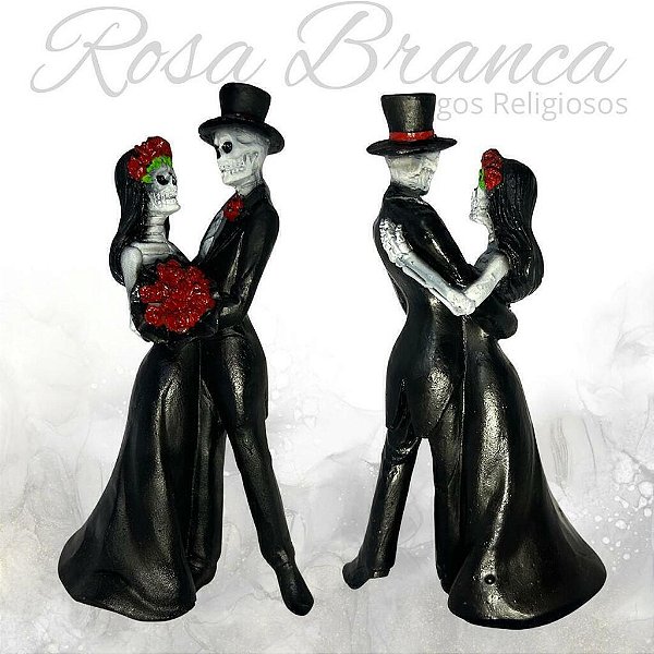 Imagem Resina Premium - Casal de Caveira - 15cm