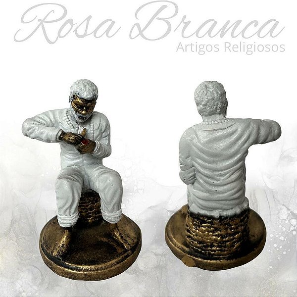 Imagem Resina Premium - Preto Velho Sentado - 15cm