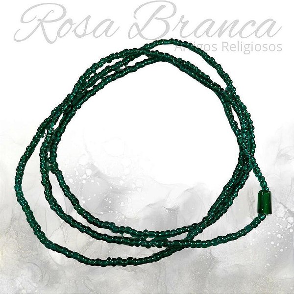 Guia de Miçangas - Verde Escuro Cristal Com Firma
