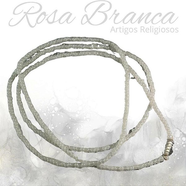 Guia de Miçangas - Branco Pérola Com Firma