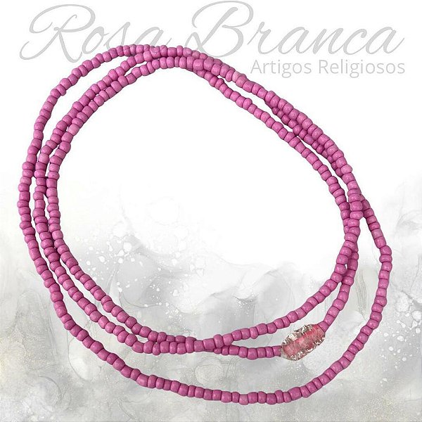 Guia de Miçangas - Rosa Claro Com Firma