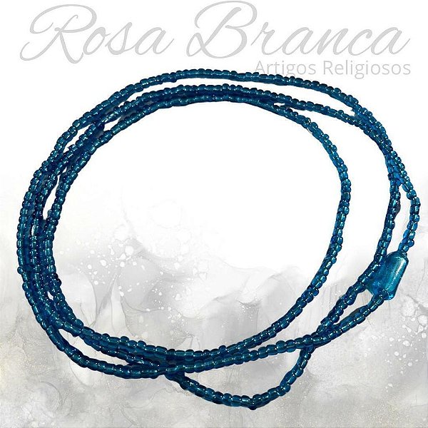 Guia de Miçangas - Azul Claro Cristal Com Firma