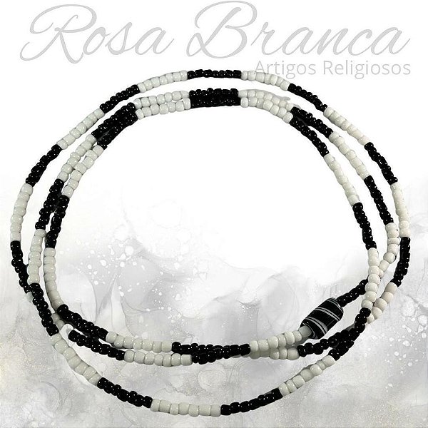 Guia de Miçangas - Preto e Branco Com Firma