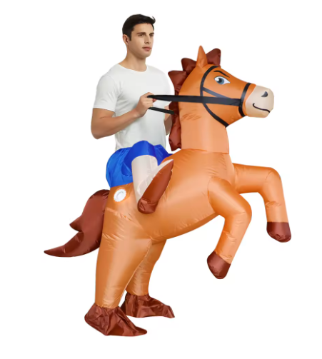 Fantasia Inflável Cavalo Manga-larga - Alta qualidade