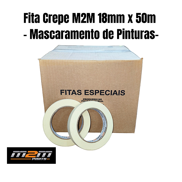 Kit 40 Fita Crepe M2M Parts 18mm x 50m em Dracena - Caixa fechada
