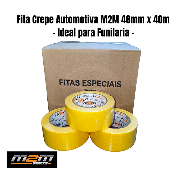 Kit 16 Fita Crepe Automotiva M2M Parts Amarela 48mm x 40m em Dracena