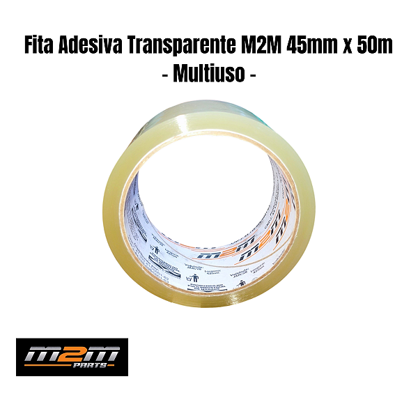 Fita Adesiva Transparente M2M 45mm x 50m Premium em Dracena