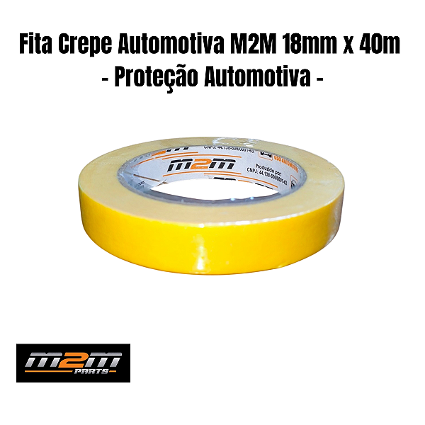 Fita Crepe Automotiva M2M Parts Amarela 18mm x 40m em Dracena