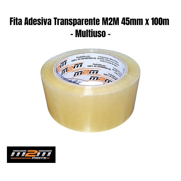 Fita Adesiva Transparente M2M 45mm x 100m Aderente em Dracena