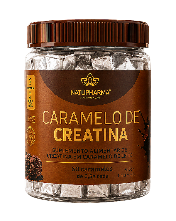 Caramelo de Creatina 60 caramelos / 30 porções - 3g de creatina por porção (Sabor Brigadeiro)