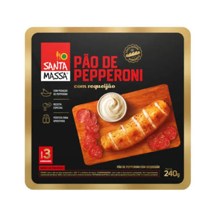 Pão de Pepperoni com Requeijão - Santa Massa - 240g