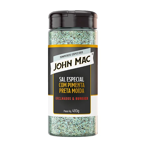 SAL ESPECIAL COM PIMENTA  PRETA MOÍDA - GRELHADOS & BURGER - JOHN MAC - 480g