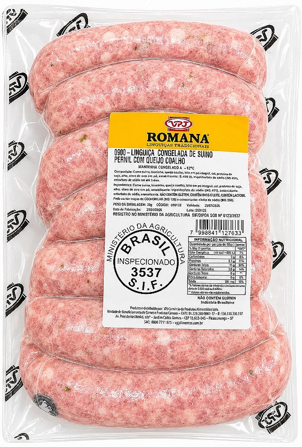 LINGUIÇA DUROC COM QUEIJO COALHO - VPJ - 725g