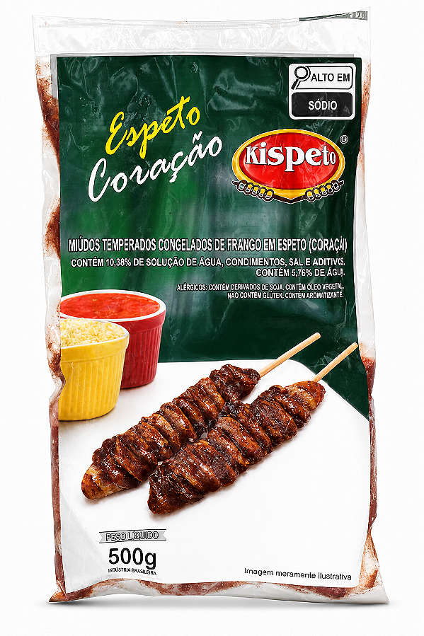 ESPETINHO CORAÇÃO DE FRANGO - 500g - KISPETO