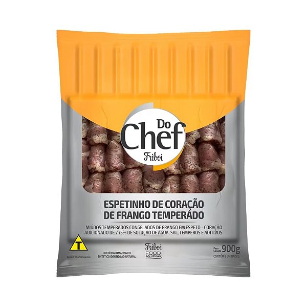 ESPETINHO DE CORAÇÃO TEMPERADO - 900g - DO CHEF