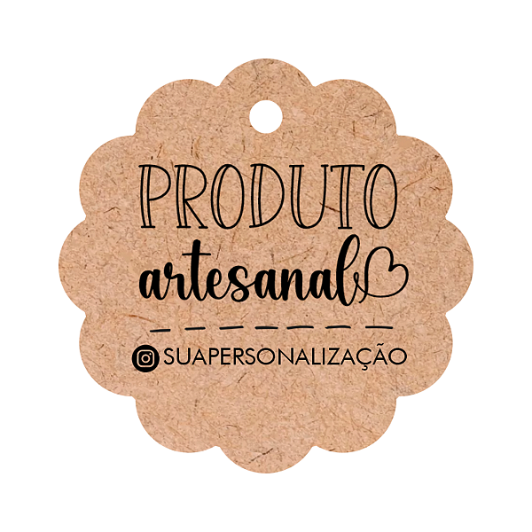 Tag Escalope Kraft 180g 5x5 cm – Produto Artesanal Personalizado com Sua Marca