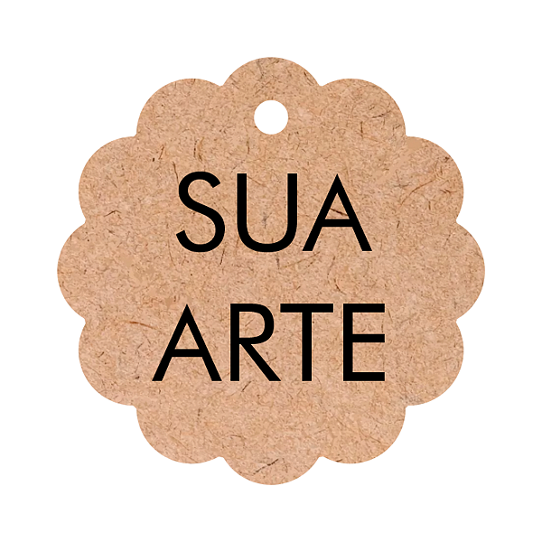 Tag Papel Kraft Escalope Personalizada com sua logo ou arte 5x5 cm