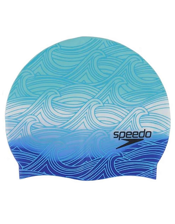 Touca de natação Silicone lisa Speedo Flat Swin Cap Treinamento SPEERIT AZUL