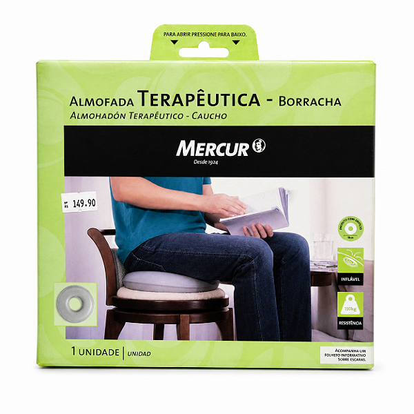 Almofada Terapêutica de Borracha Redonda com Orifício Mercur