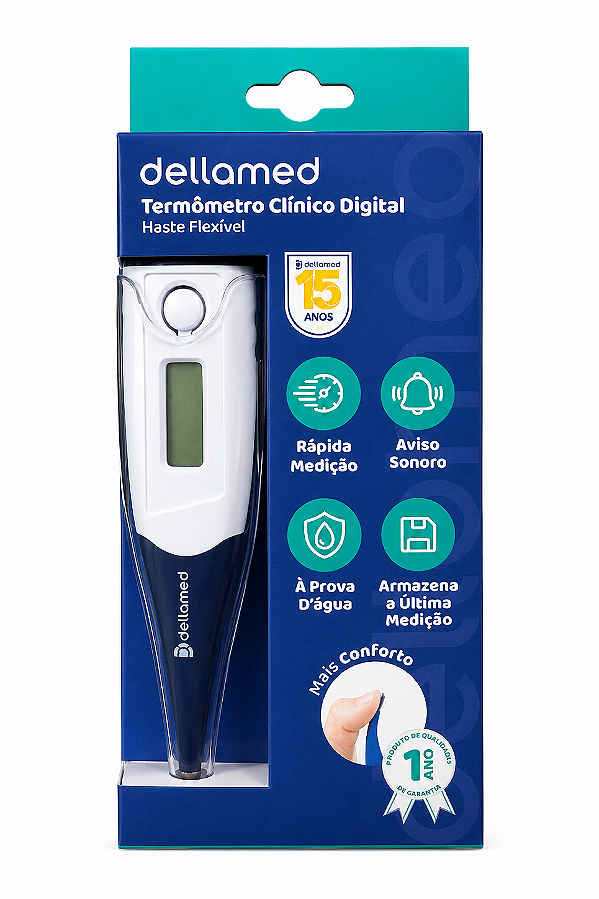 Termômetro Clínico Digital Flexível Dellamed Azul
