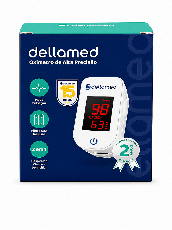 Oxímetro Digital Led de Dedo Portátil de Alta Precisão Dellamed