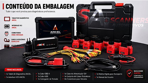 Scanner ANCEL X7-HD Profissional para Caminhões | 40+ Funções de Serviço + Diagnóstico Completo