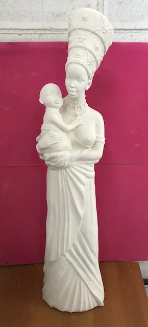AFRICANA C/ FILHO E TURBANTE 80CM -1055