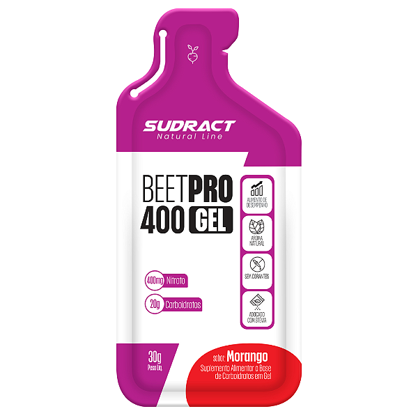 Energy Pro Gel Beet 400 sachê 30g Beterraba Morango