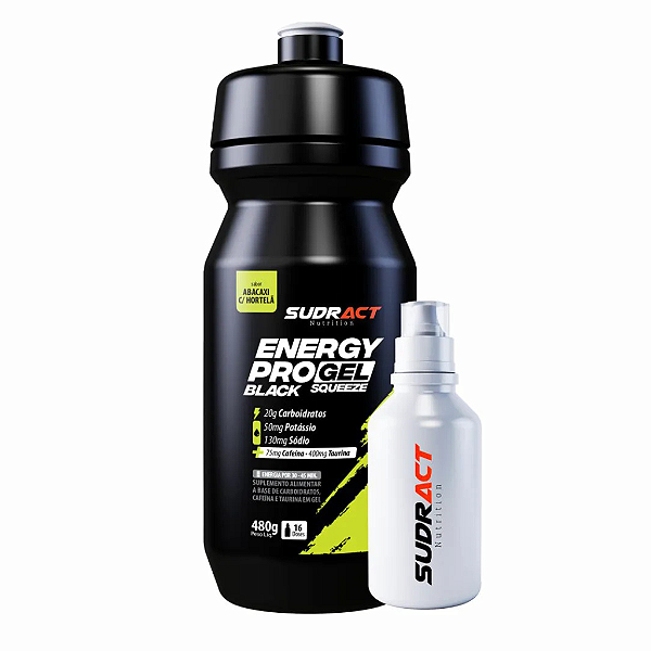 Kit Energy Pro Gel Black 480g Squeeze + Mini Abacaxi c/ Hortelã