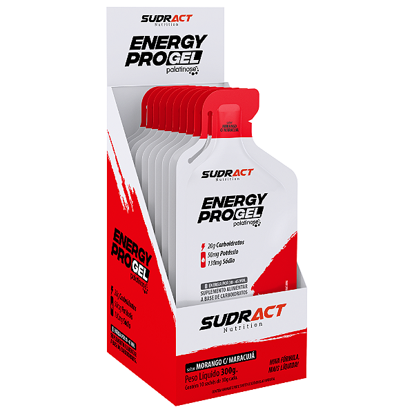 Sudract Carbogel Energy Pro Gel Morango C/ Maracujá 30g C/10