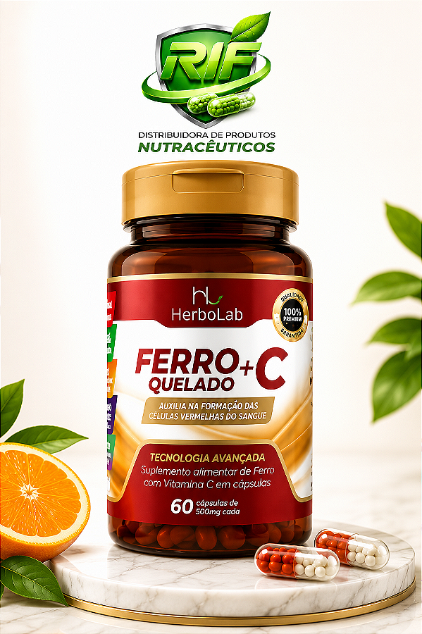 Ferro Quelato 500 mg com Vitamina C