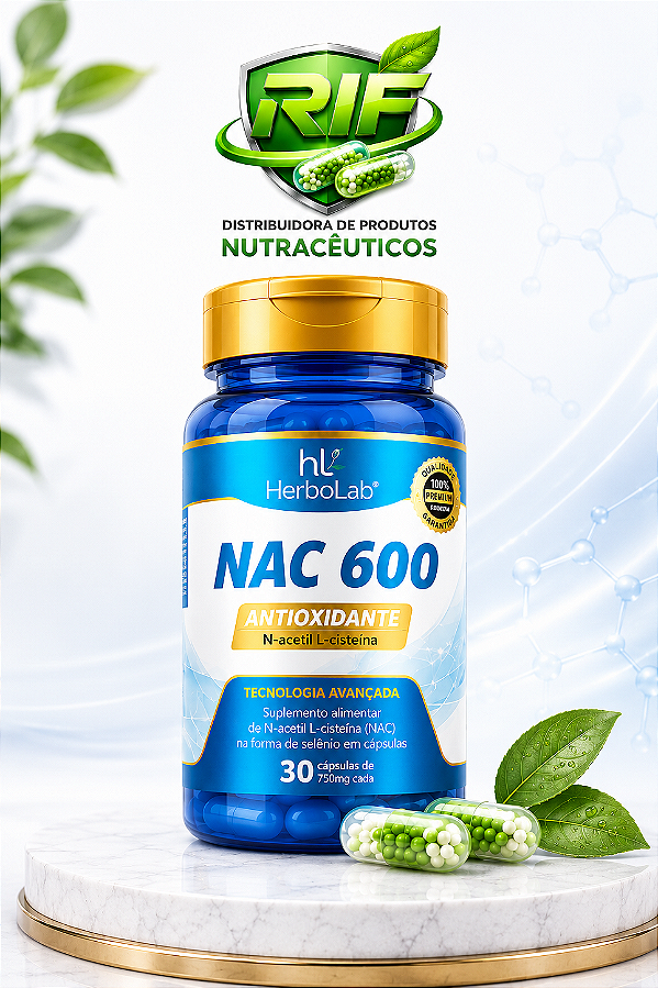 NAC 600 30 Cápsulas Antioxidante Herbolab