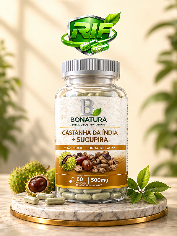 Castanha da Índia + Sucupira 60 Cápsulas 500mg