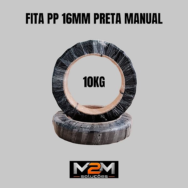 Fita PP de arquear preta manual 16mm 10kg em Itu