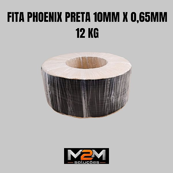 Fita Phoenix de arquear preta 10mm x 0,65mm 12kg em Itu