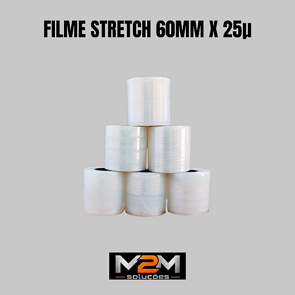 Bobina Filme Stretch 60mm x 0,025mm em Itu